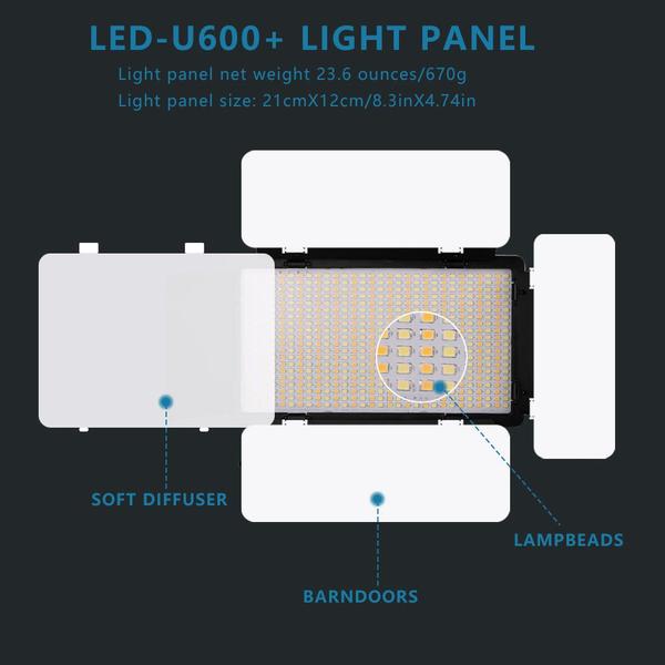 Imagem de Luz De Preenchimento Painel De Luz Fotografia Estúdio Profissional U800 Branco-quente E Branco-frio