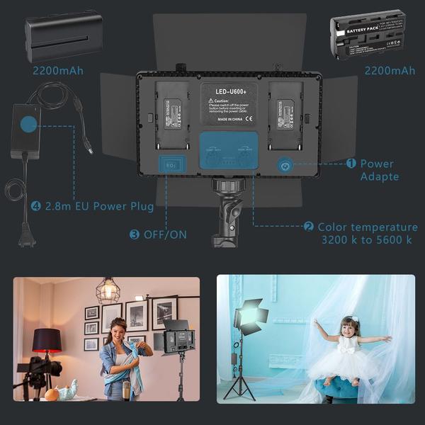 Imagem de Luz De Preenchimento Painel De Luz Fotografia Estúdio Profissional U800 Branco-quente E Branco-frio