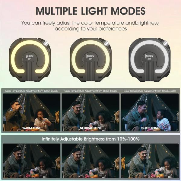 Imagem de Luz de telefone LED recarregável Selfie Light WUBEN E1 preta