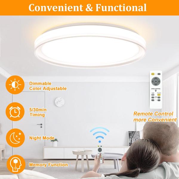 Imagem de Luz de teto DINGLILIGHTING 48W LED regulável 49 cm com controle remoto