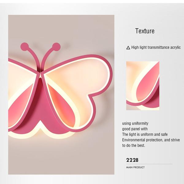 Imagem de Luz de teto LED borboleta rosa tricolor de 36 W