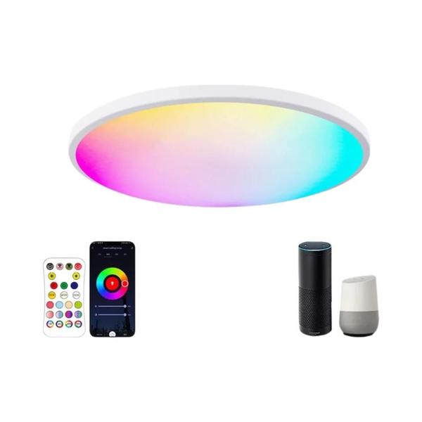 Imagem de Luz de Teto LED WiFi Inteligente RGB+CW - Regulável e Compatível com Alexa e Google Assistant