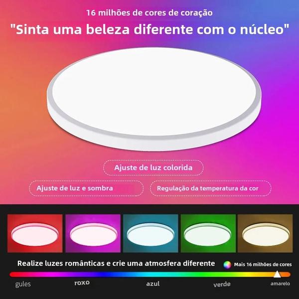 Imagem de Luz de Teto LED WiFi Inteligente RGB+CW - Regulável e Compatível com Alexa e Google Assistant