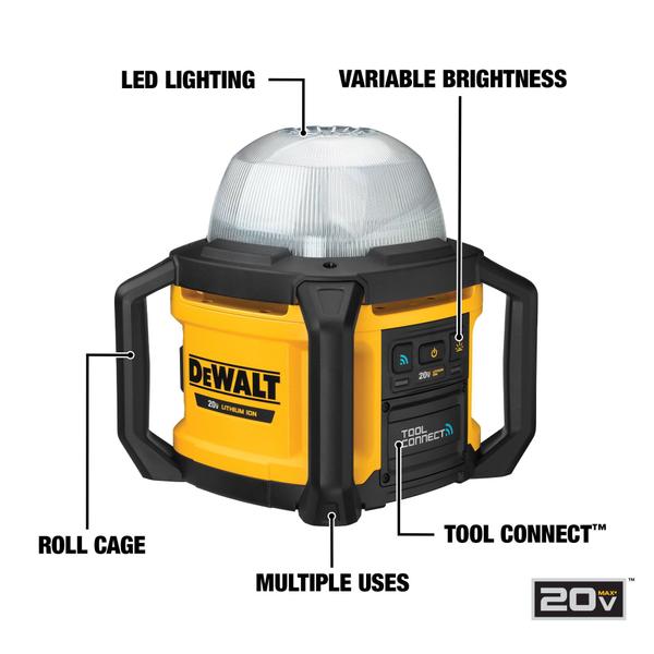 Imagem de Luz de trabalho DEWALT 20V MAX LED compacta portátil sem fio DCL074