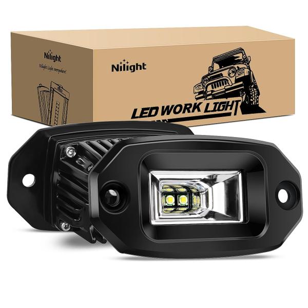 Imagem de Luz de trabalho LED Nilight 20W Flush Mount Flood Beam 2 unidades