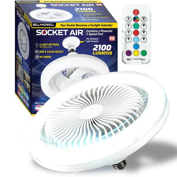 Imagem de Luz de ventilador de teto Bell+Howell Socket Air Wireless 6500K