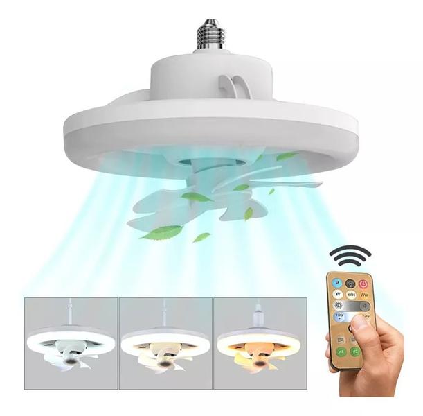 Imagem de Luz De Ventilador De Teto Oscilante De 360 Com Controle  NF