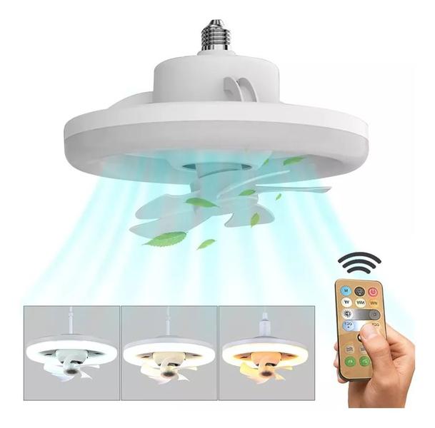 Imagem de Luz De Ventilador De Teto Oscilante De 360 Com Controle Rem Cor Da Cúpula Branco Cor Da Estrutura Unit 110v/220v