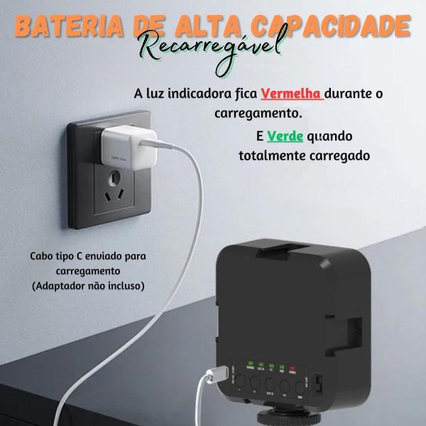 Luz De Vídeo Iluminação Fotografia Video Tomate Mgl-105 - Star Capas E Acessórios Imagem de Luz De Vídeo Iluminação Fotografia Video Tomate Mgl-105