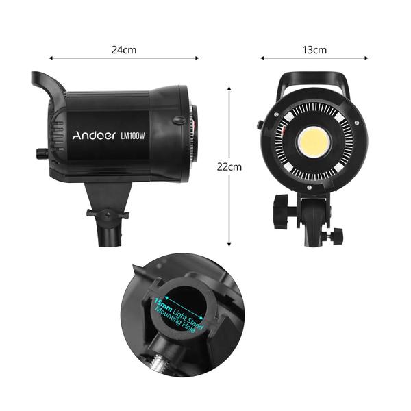 Luz de Vídeo LED 100W 5600K - Regulável, Bowens Mount e Controle Remoto para Transmissão Imagem de Luz de Vídeo LED 100W 5600K - Regulável, Bowens Mount e Controle Remoto para Transmissão