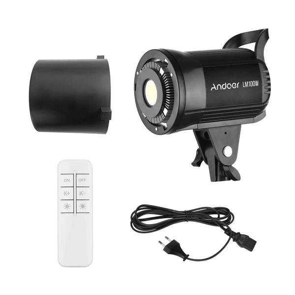 Luz de Vídeo LED 100W 5600K - Regulável, Bowens Mount e Controle Remoto para Transmissão Imagem de Luz de Vídeo LED 100W 5600K - Regulável, Bowens Mount e Controle Remoto para Transmissão