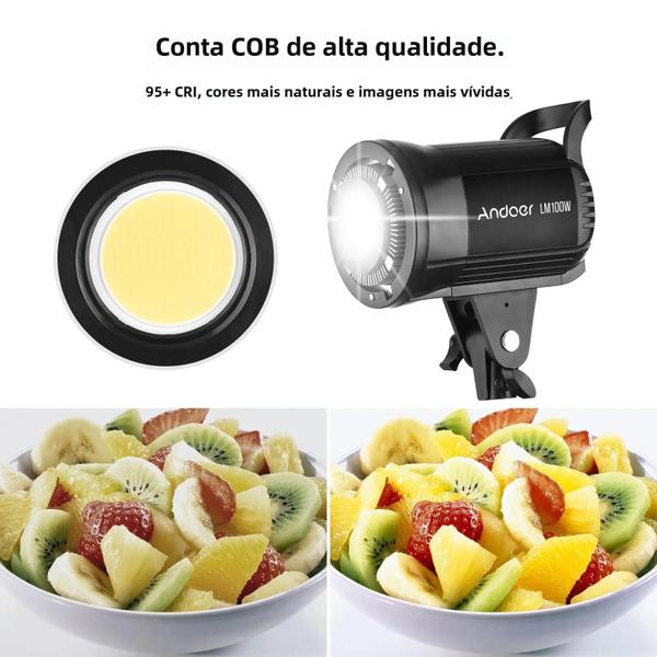 Imagem de Luz de Vídeo LED 100W 5600K - Regulável, Bowens Mount e Controle Remoto para Transmissão