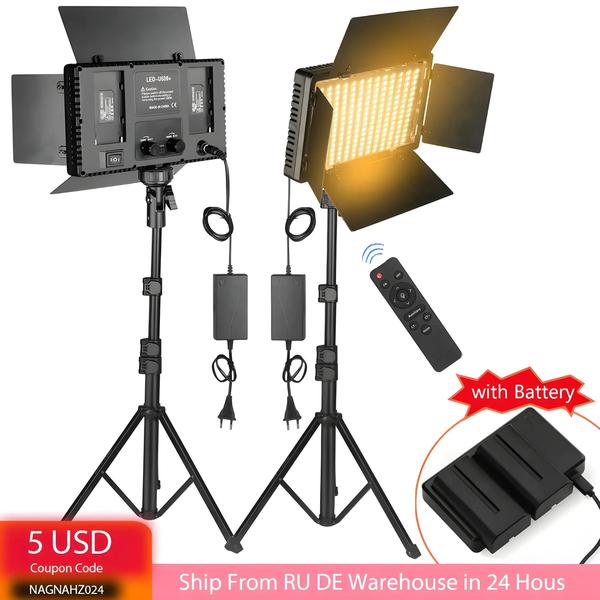 Luz de Vídeo LED Bicolor (2500K-8500K) - Regulável, com Tripé e Controle Remoto Imagem de Luz de Vídeo LED Bicolor (2500K-8500K) - Regulável, com Tripé e Controle Remoto