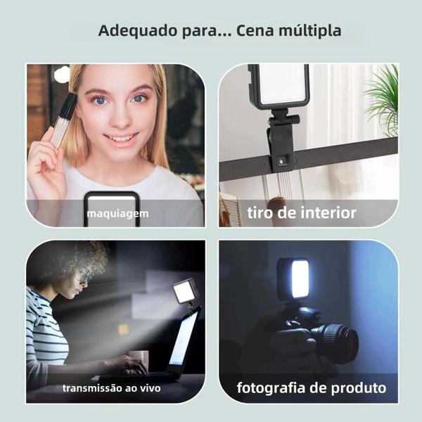 Imagem de Luz de Vídeo LED Bicolor Portátil - 3000K-6000K - Sapata Fria para Filmadora