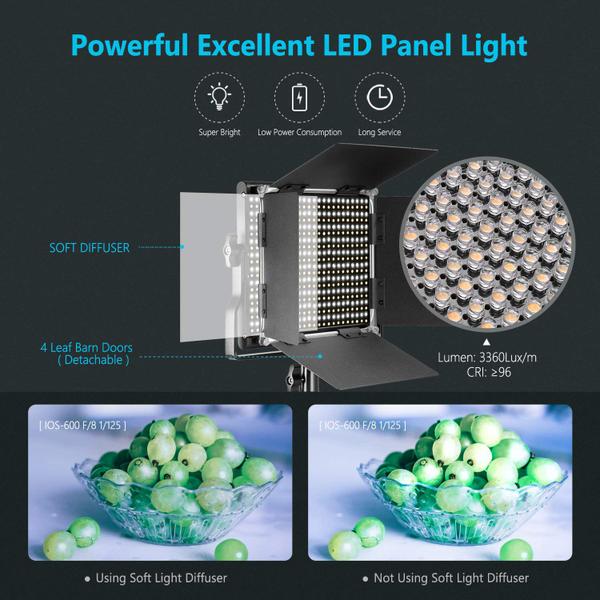 Imagem de Luz de vídeo LED Neewer Professional Bi-Color 660 Beads 3200-5600K