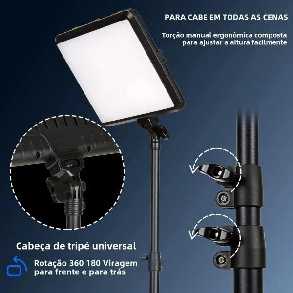 Imagem de Luz De Vídeo LED Regulável Suporte De Tripé Ajustável Luz De Preenchimento De Fotografia Contínua