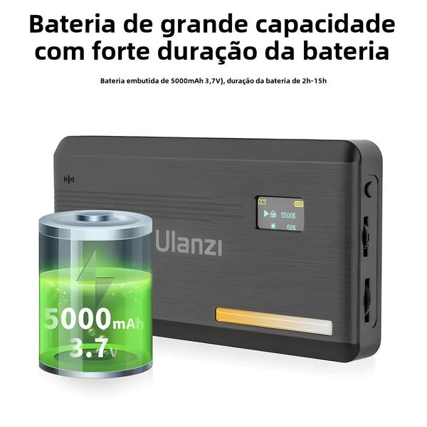 Imagem de Luz de Vídeo LED Versátil com Difusor Suave 360° - Cabeça Esférica, 5000mAh, 2500-9000K