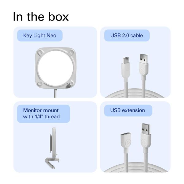 Imagem de Luz de videochamada Elgato Key Light Neo com suporte para monitor