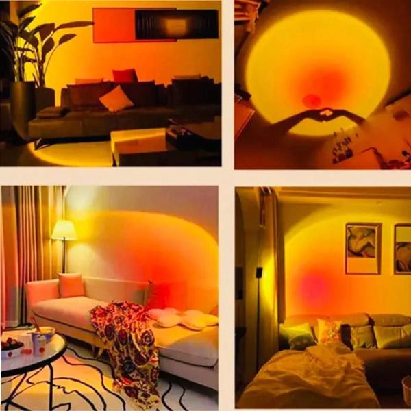 Luz do pôr do sol RGB LVOD, projeção da lâmpada do pôr do sol Projetor da luz do sol, luz noturna luz ambiente - Luminária Por do Sol Imagem de Luz do pôr do sol RGB LVOD, projeção da lâmpada do pôr do sol Projetor da luz do sol, luz noturna luz ambiente