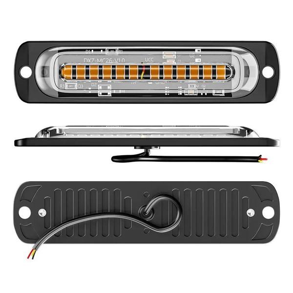 Imagem de Luz Estroboscópica de Emergência para Carro - 12 LEDs Âmbar e Branco