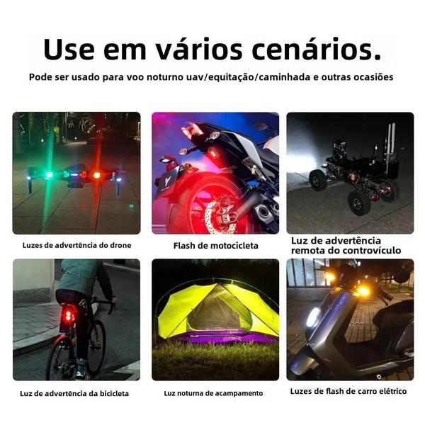 Imagem de Luz Estroboscópica LED USB para Motocicleta e Drone - Anticolisão para Voo Noturno