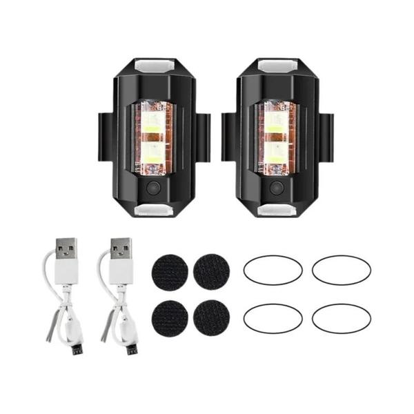 Imagem de Luz Estroboscópica LED USB para Motocicleta e Drone - Anticolisão para Voo Noturno