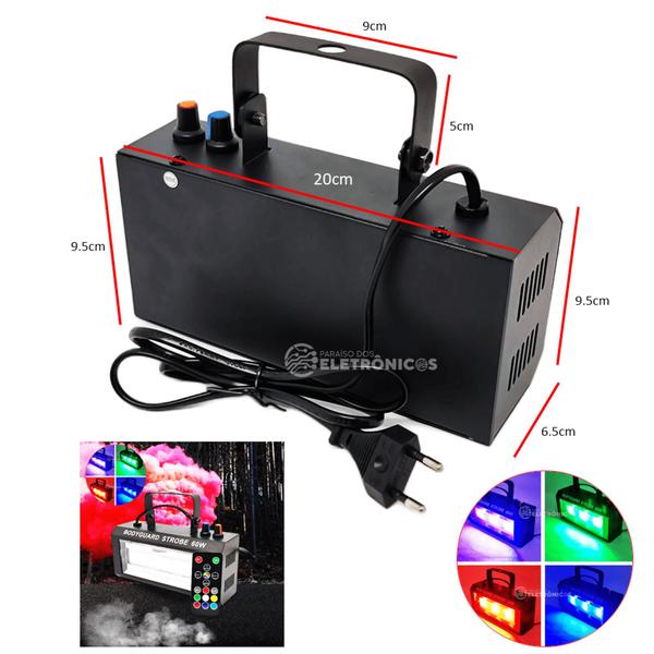 Imagem de Luz Flash Strobo RGB Colors 60W Canhão Refletor Controle 16 Botões Efeito Flash P/ Festa - 1948812