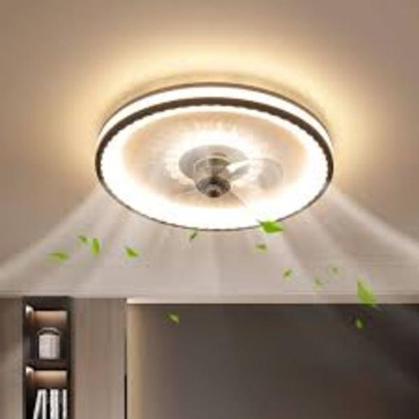 Imagem de Luz LED ajustável e ventilador com controle remoto.