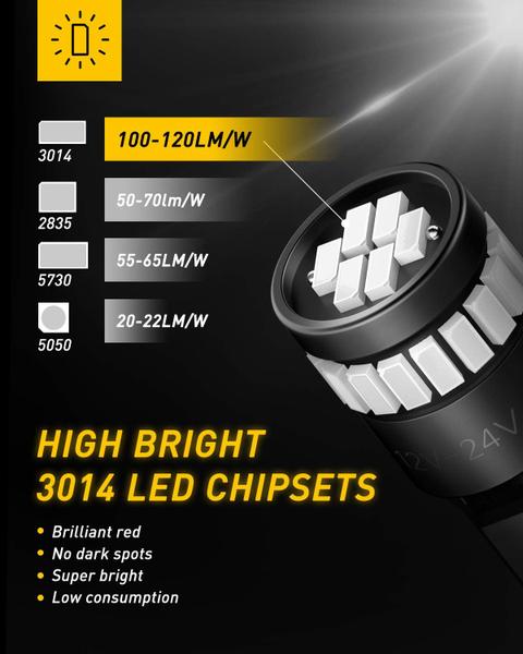 Imagem de Luz LED AUXITO Brilliant Red T10 24-SMD 3014 Chipset (x2)