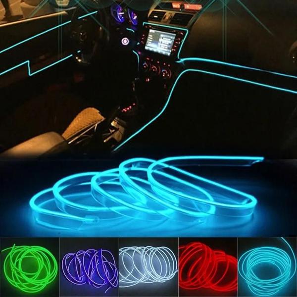 Imagem de Luz LED Azul para Carro - Iluminação Interna Flexível com USB - Fita de Néon DIY