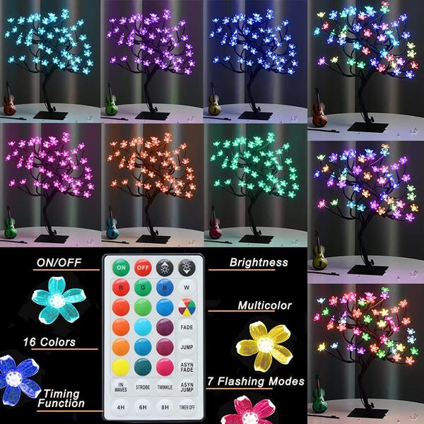 Luz LED de cerejeira em flor de cerejeira Pooqla 18 polegadas 48 RGB Imagem de Luz LED de cerejeira em flor de cerejeira Pooqla 18 polegadas 48 RGB