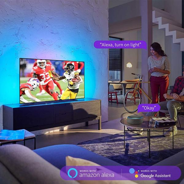 Imagem de Luz LED inteligente para TV, WiFi com Alexa, música sincronizada, cor 6500K, 60-72 pol. de desvio