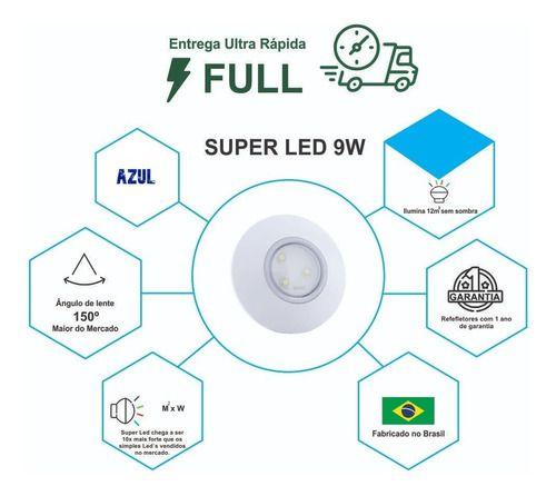 Imagem de Luz Led Para Piscina 12m² Super Led 95mm Azul Mono 2 Vias