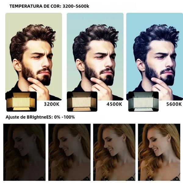 Luz LED Portátil Nagnahz U800 para Estúdio Fotográfico - Ideal para TikTok, YouTube e Gravação de Vídeos Imagem de Luz LED Portátil Nagnahz U800 para Estúdio Fotográfico - Ideal para TikTok, YouTube e Gravação de Vídeos