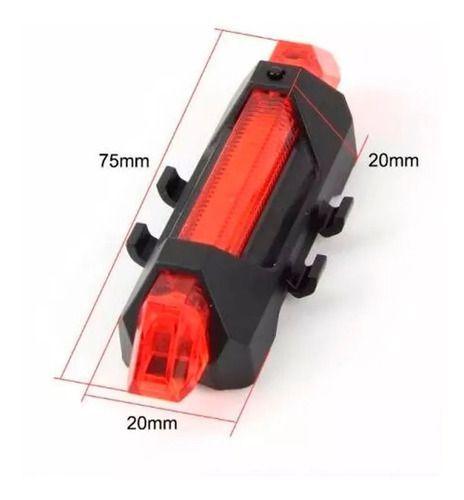 Imagem de Luz Led Vermelha Sinalização Recarregável Usb Para Bicicleta