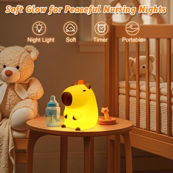 Imagem de Luz noturna Anywin CuteCapybara Silicone Recarregável