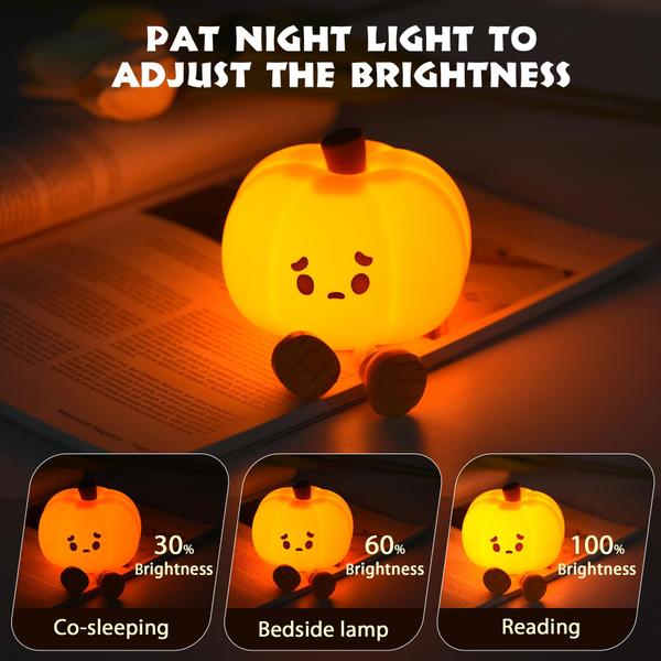 Imagem de Luz noturna Dylviw Pumpkin Silicone Recarregável para Crianças