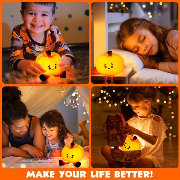 Imagem de Luz noturna Dylviw Pumpkin Silicone Recarregável para Crianças