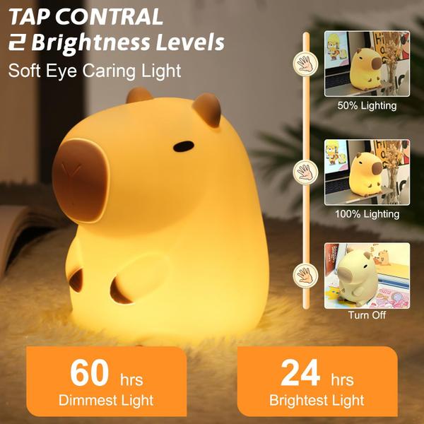 Imagem de Luz noturna FAMIDUO Cute Capybara LED Squishy Animal Lamp