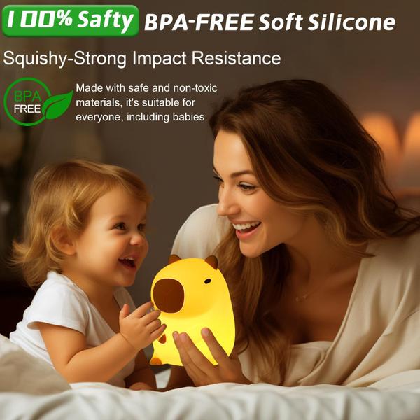 Imagem de Luz noturna FAMIDUO Cute Capybara LED Squishy Animal Lamp