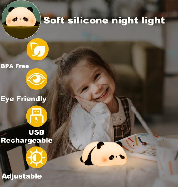 Imagem de Luz noturna HAPPYBAG Cute Recarregável Panda para quarto de crianças