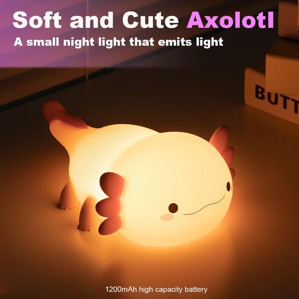 Imagem de Luz noturna KangTen CHEN Cute Axolotl para quarto infantil rosa