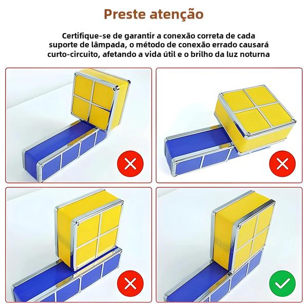 Imagem de Luz Noturna LED 7 Cores - Quebra-Cabeça Tangram 3D Empilhável para Crianças