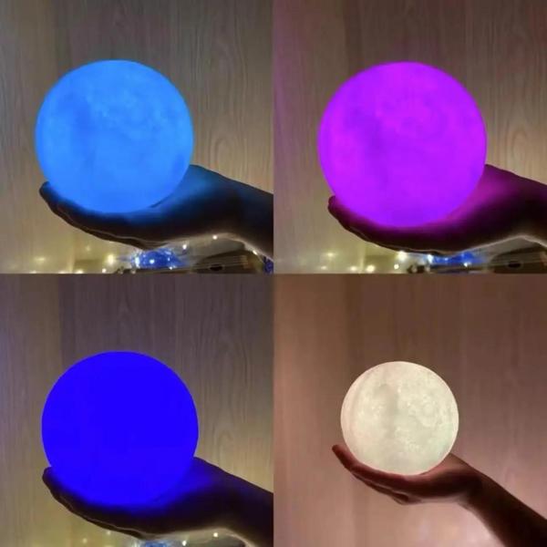 Imagem de Luz Noturna LED Lua Infantil - 8cm - Alimentada por Bateria - Decoração de Quarto