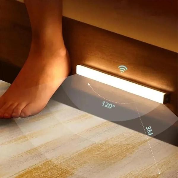 Imagem de Luz Noturna LED Recarregável com Sensor de Movimento e Ímã - Ideal para Guarda-roupa e Cozinha