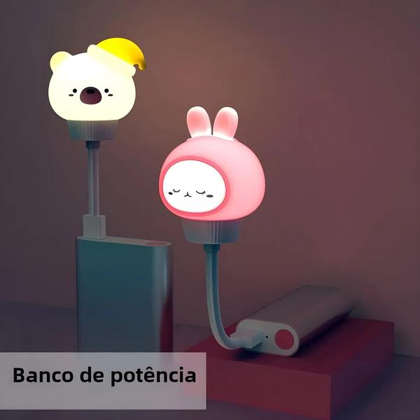 Imagem de Luz Noturna LED USB para Crianças - Ursinho, Pintinho e Gatinho - Controle Remoto