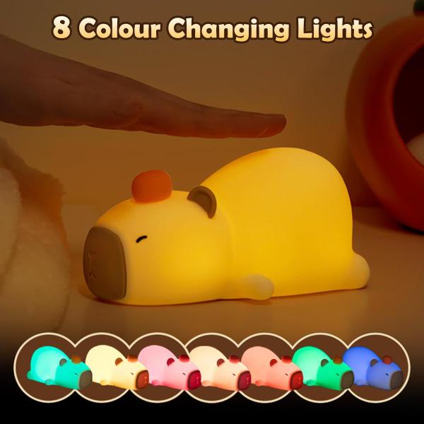 Imagem de Luz noturna LEDHOLYT Cute Silicone Lying Flat Capivara Kids