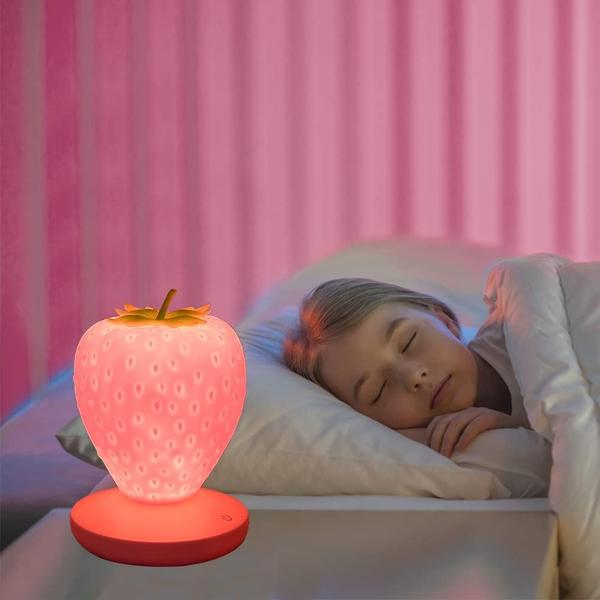 Imagem de Luz noturna LVOERTUIG Strawberry Silicone 3 modos Touch USB