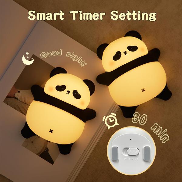 Imagem de Luz noturna NesVecit Recarregável Cute Squishy Panda Kids