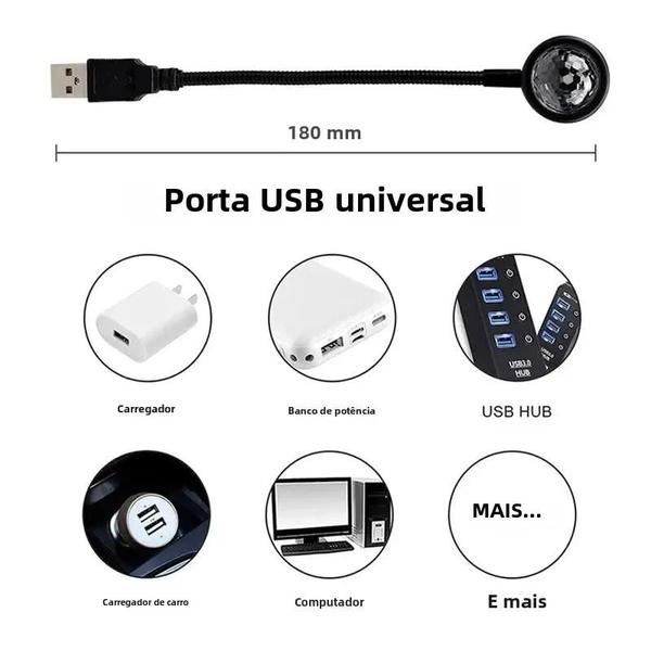 Imagem de Luz Noturna Projetor de Estrelas com Controle de Voz - LED Galaxy 5V USB